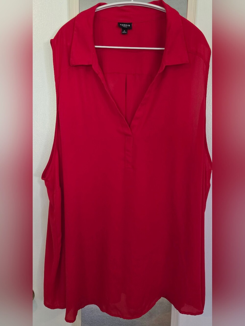 torrid Bright Red Sleeveless V-Neck Blouse